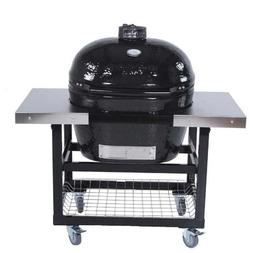 Primo Ceramic Charcoal Smoker Grill On Cart With Side Tables