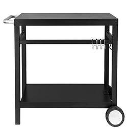 Royal Gourmet Double-Shelf Movable Dining Cart Table,Commerc